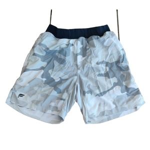 Fabletics Men's Activewear Shorts Light Gray Camo Zip Pockets Size S